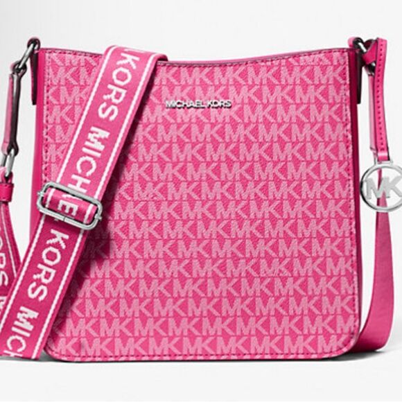 Michael Kors Jet Set Signature Logo Messenger Bag NWT - Picture 1 of 13